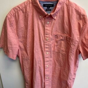 Tommy Hilfiger Coral Pink Short-Sleeve Button-Down Shirt